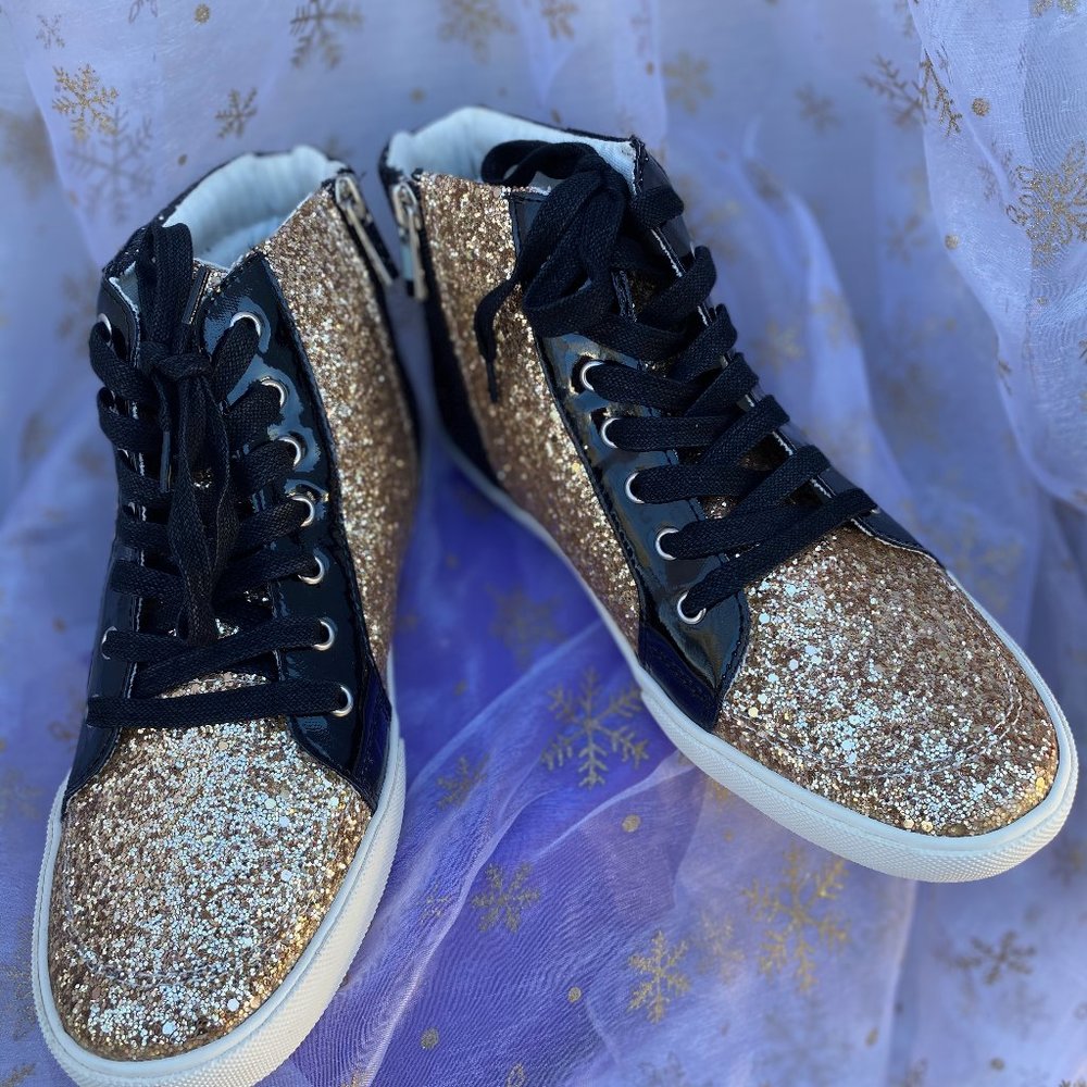 Amiana Black gold Sparkle Sneaker